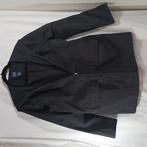 GAP Hooded Rain Coat, Sz M, Black Polyester lined with large pockets